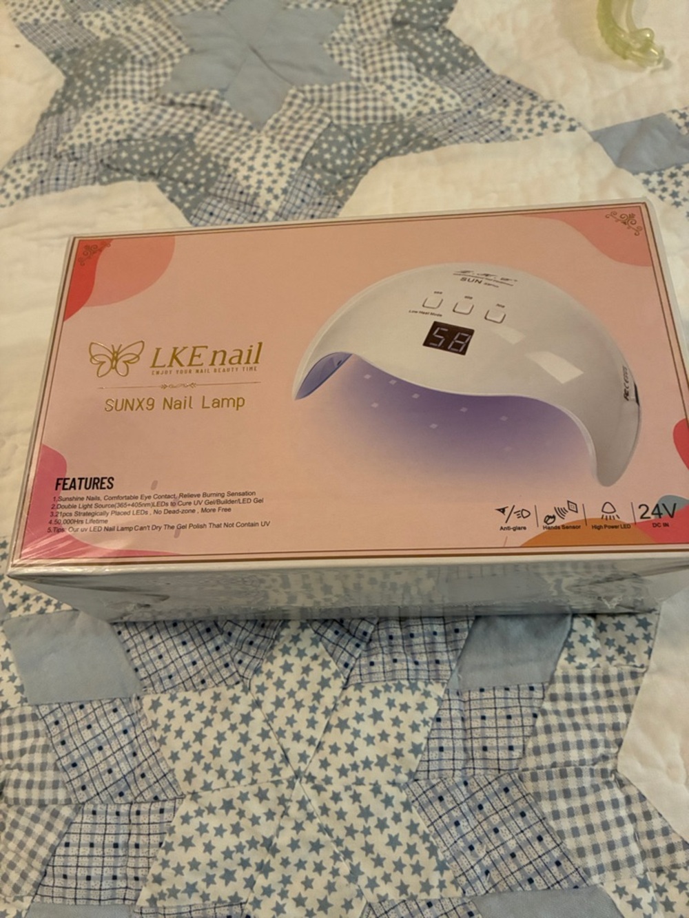SUNX9 White & Pink LED Gel Nail Lamp - Fast Cure